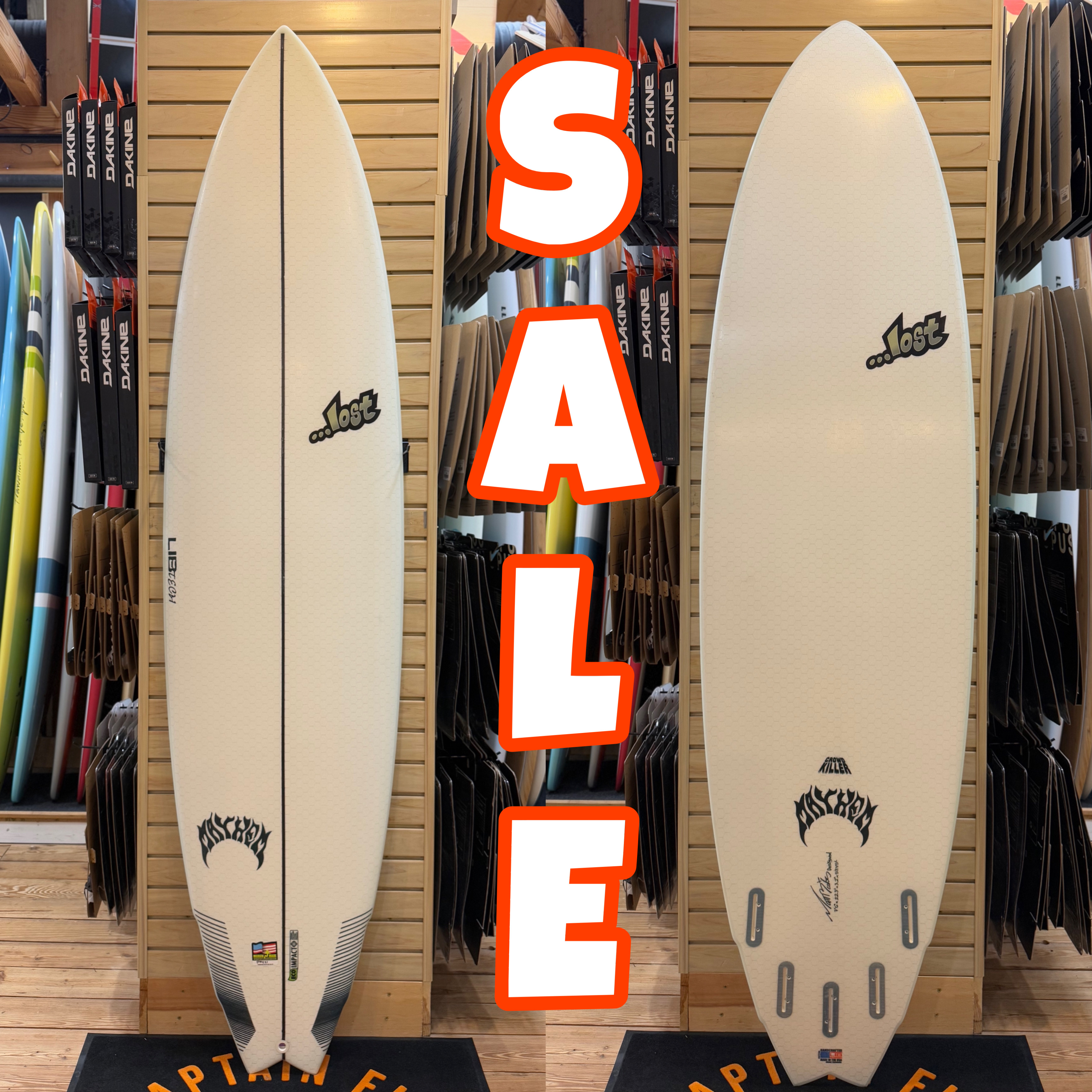 7'6 Crowd Killer Lib Tech  surfboard top photo