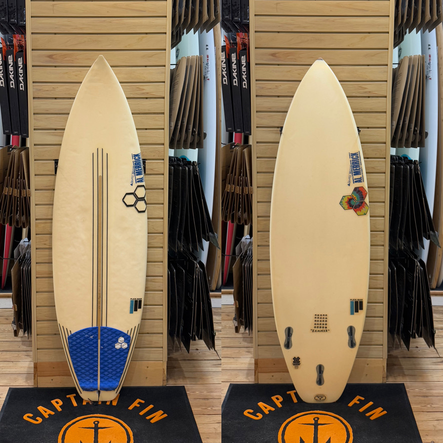5'7 AL Merrick surfboard top photo