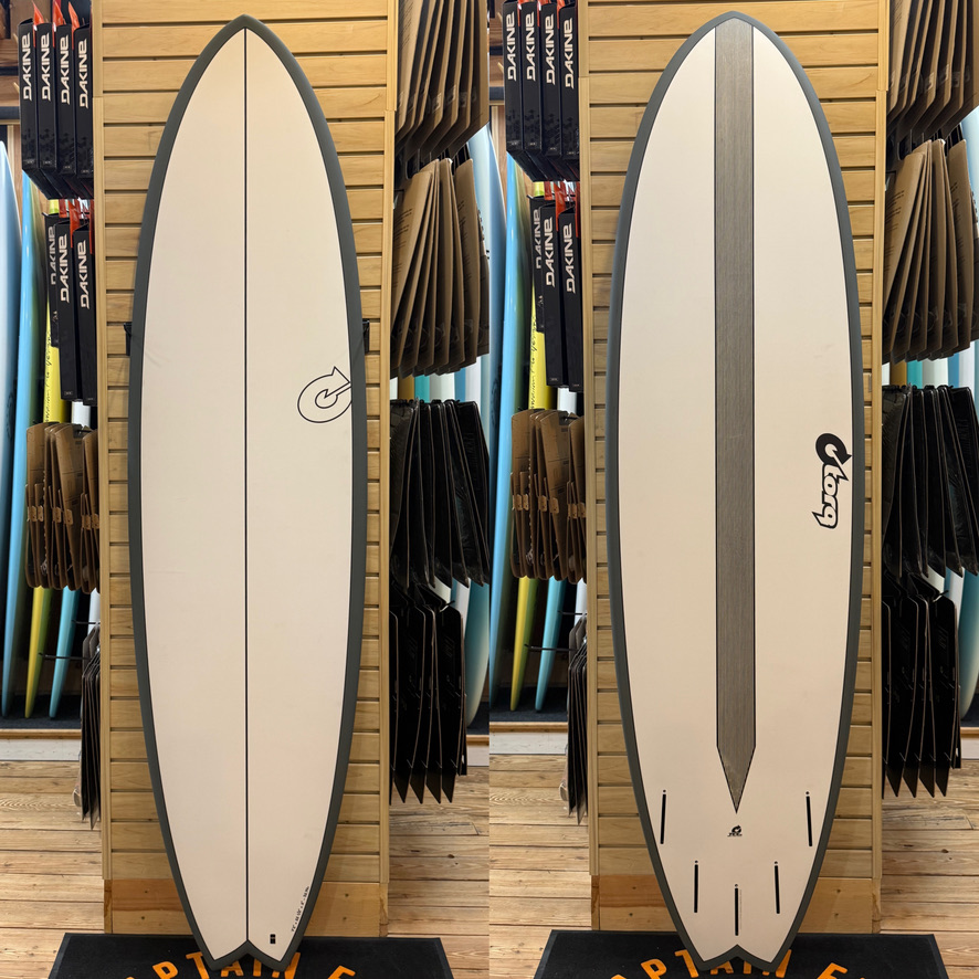 7'2 Fish Carbin Strip (graphite rail) surfboard top photo