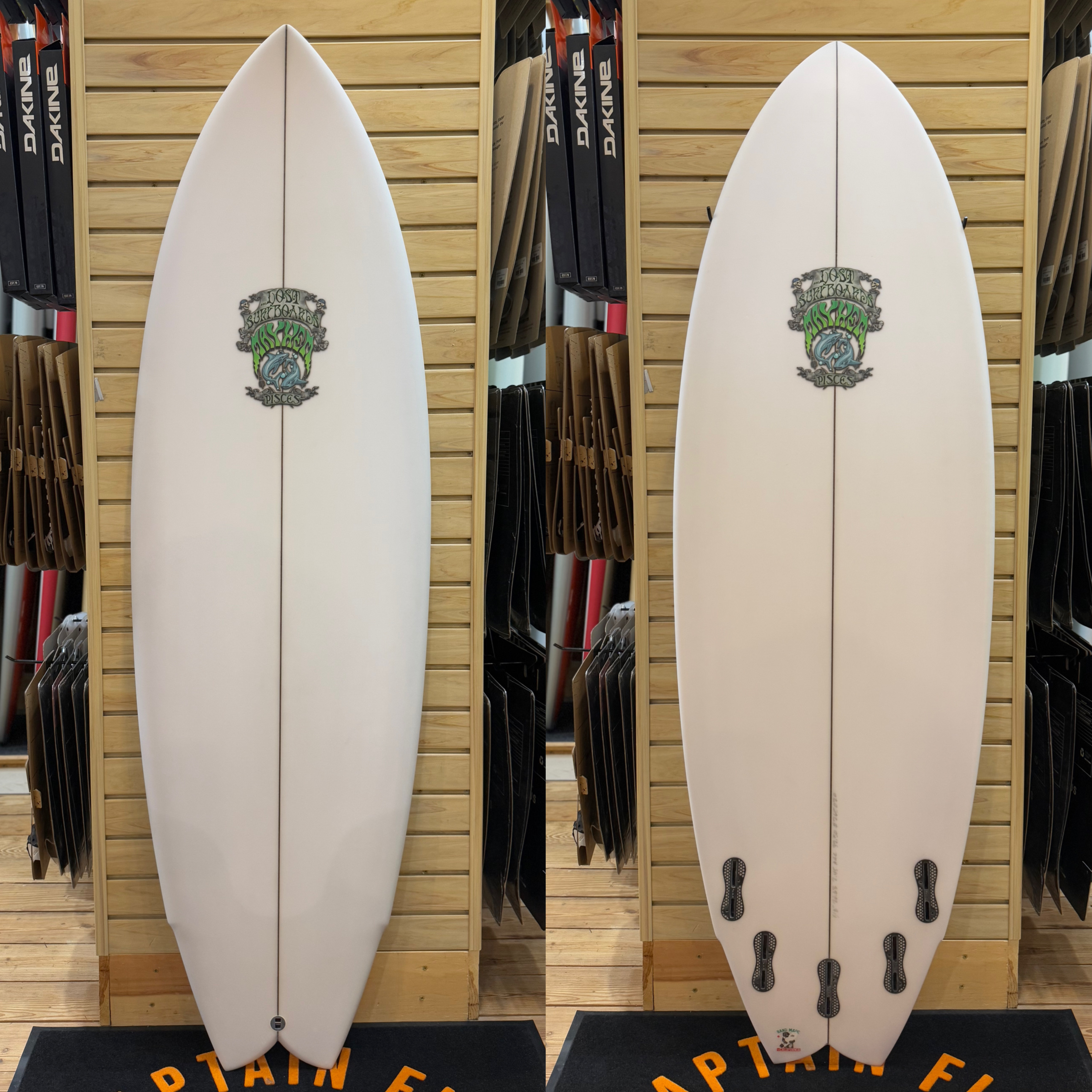 5'8 Pisces  surfboard top photo