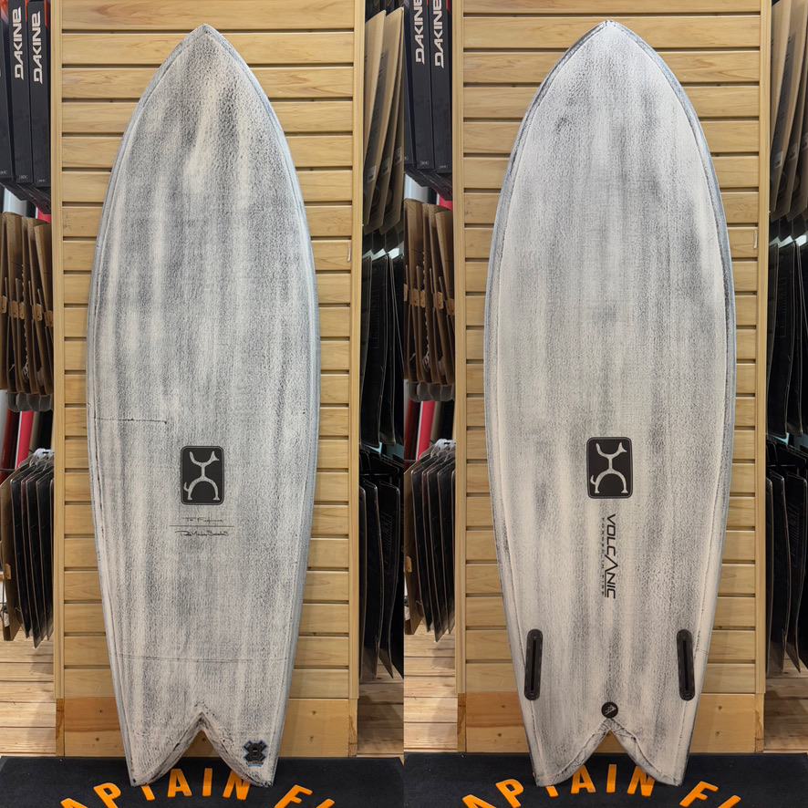5'5 Too Fish Volcanic  surfboard top photo