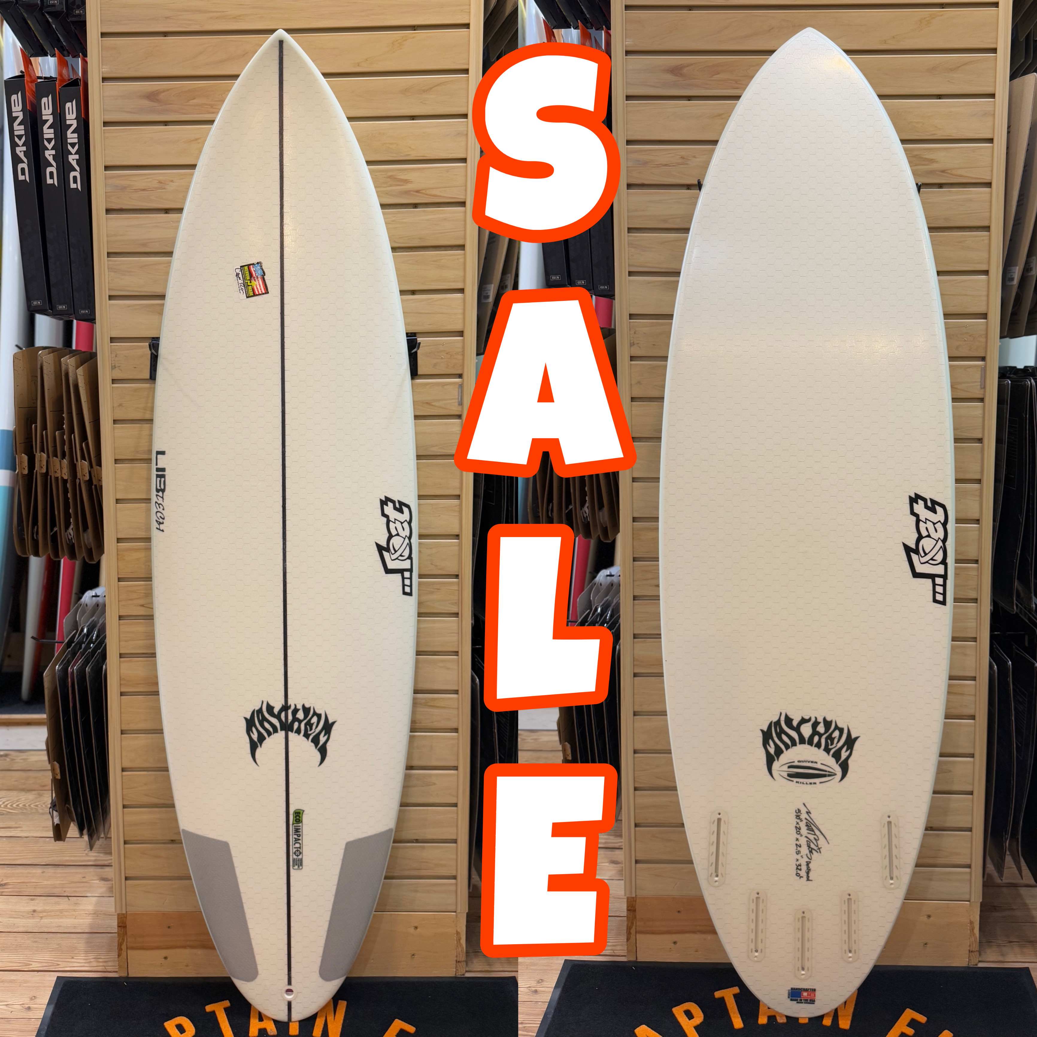 5'10 Quiver Killer Lib Tech  surfboard top photo