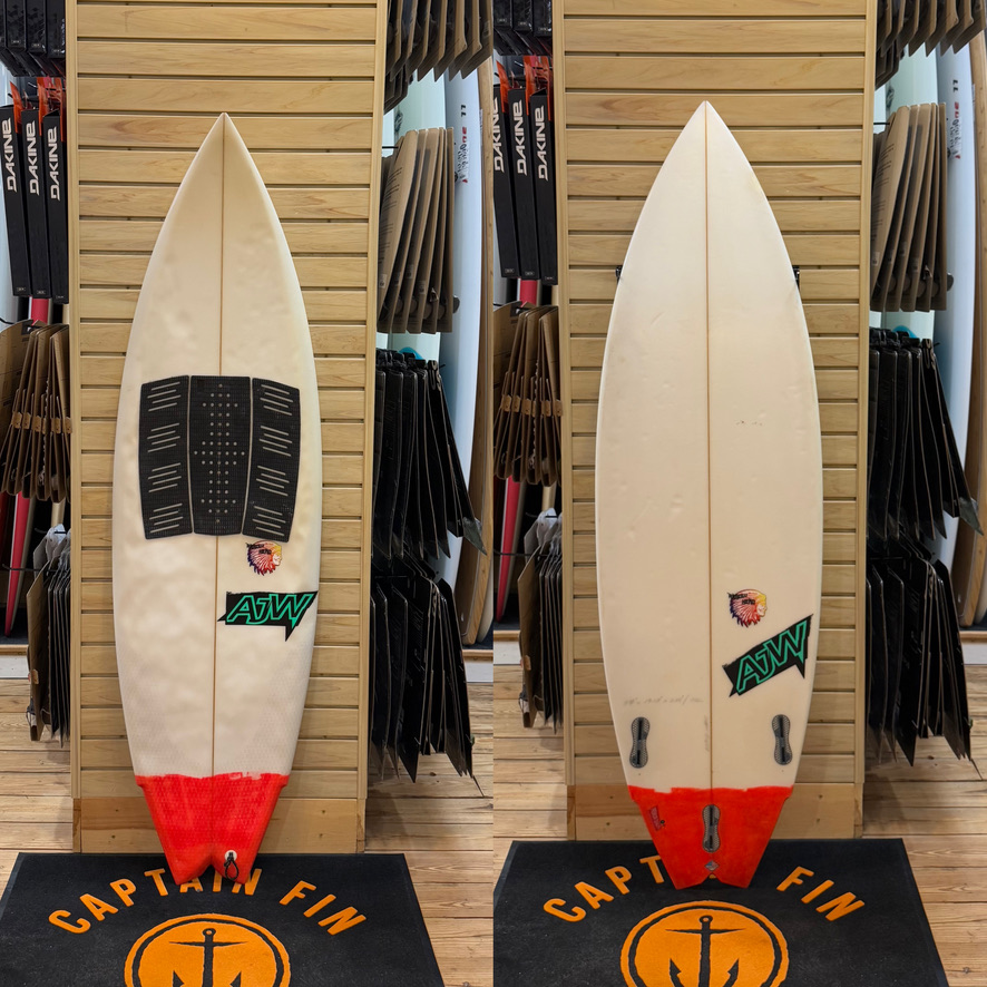 5'8 AJW surfboard top photo