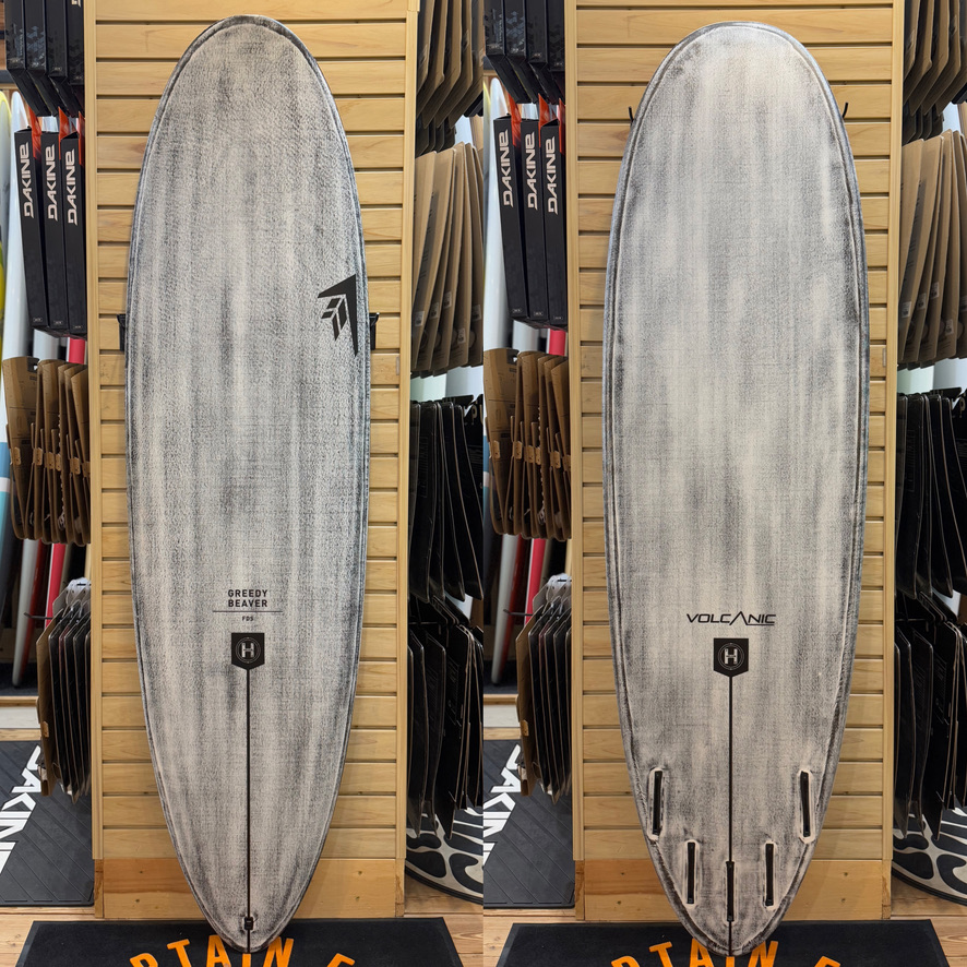 6'4 Greedy Beaver Volcanic  surfboard top photo